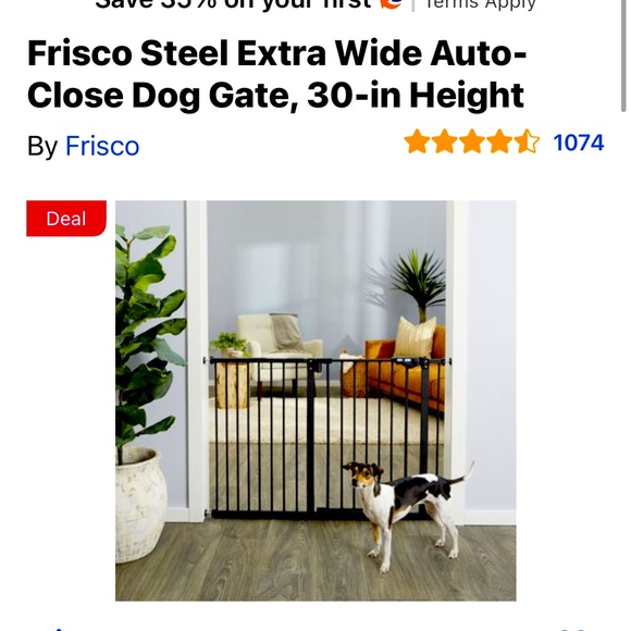 (Frisco)extra wide black pet gate (new and comes with box and in wrapping still)